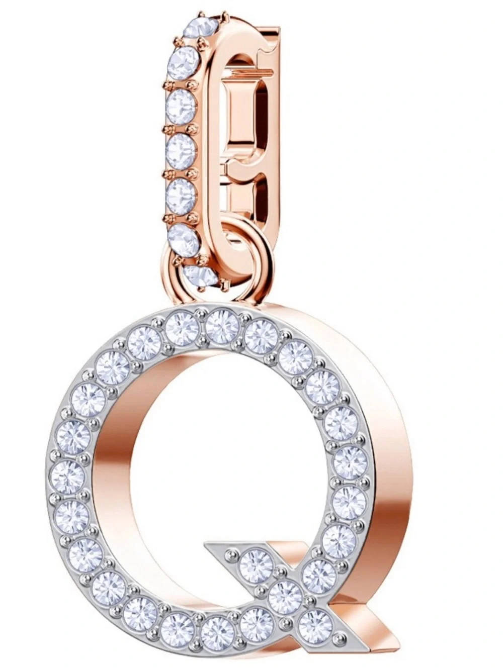 Swarovski Rose Gold Crystal Letter Q Charm Pendant 5437628